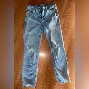 a.n.a Women's Light Blue High Rise Straight Leg Jeans